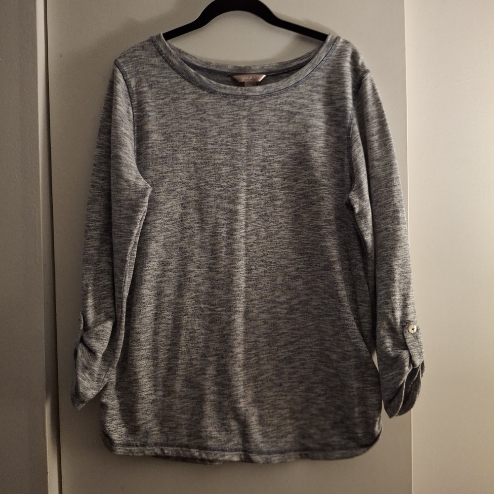 White Stag Women's Heathered Blue And White Knit Top